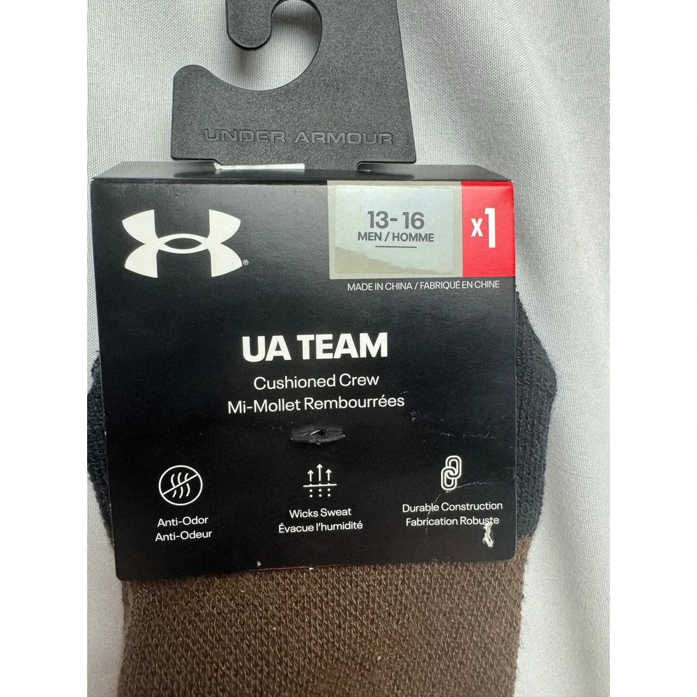 Under‎ Armour UA Team Cushioned Crew Socks Mens 13-16 Cleveland Brown